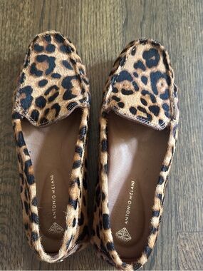 ANTONIO MELANI Leopard-Print Faux-Hair Loafers in Brown and Black